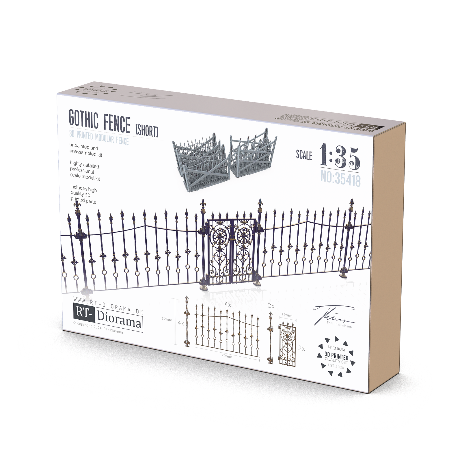 RT Diorama 1/35 Gothic Fence (Short) - Hobby Sense