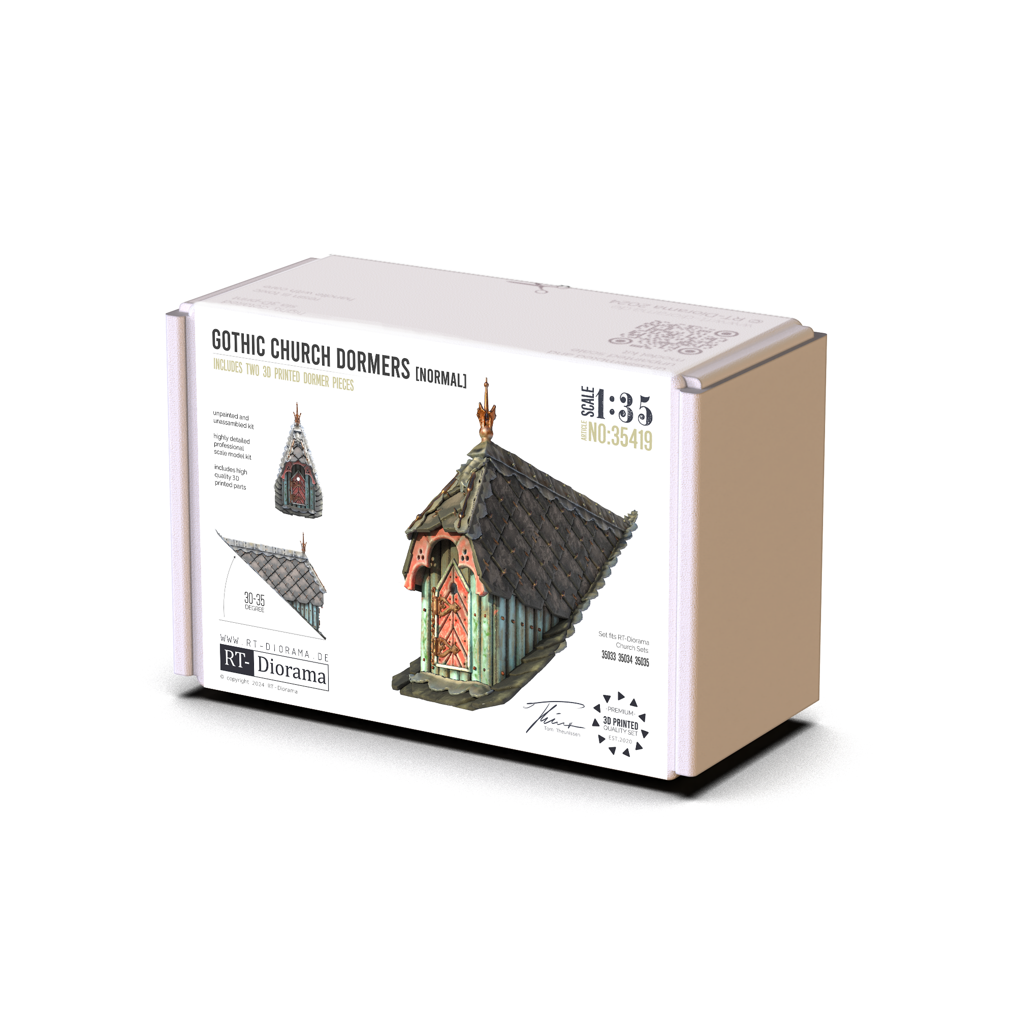RT Diorama 1/35 Gothic Church Dormers Normal [~30-35°] - Hobby Sense