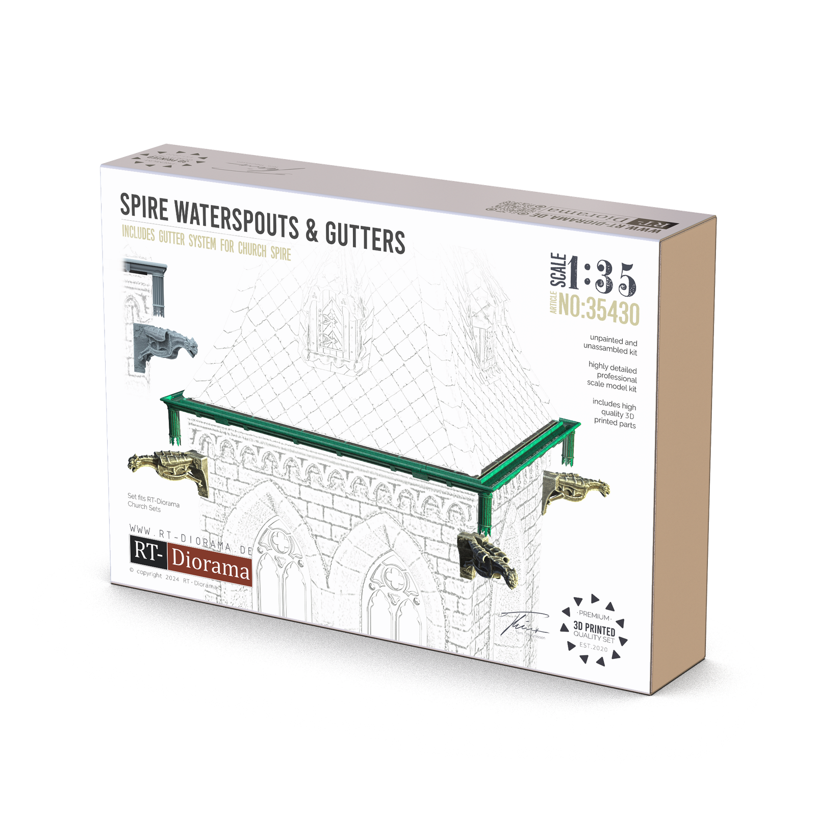 RT Diorama 1/35 Spire Waterspouts & Gutters - Hobby Sense
