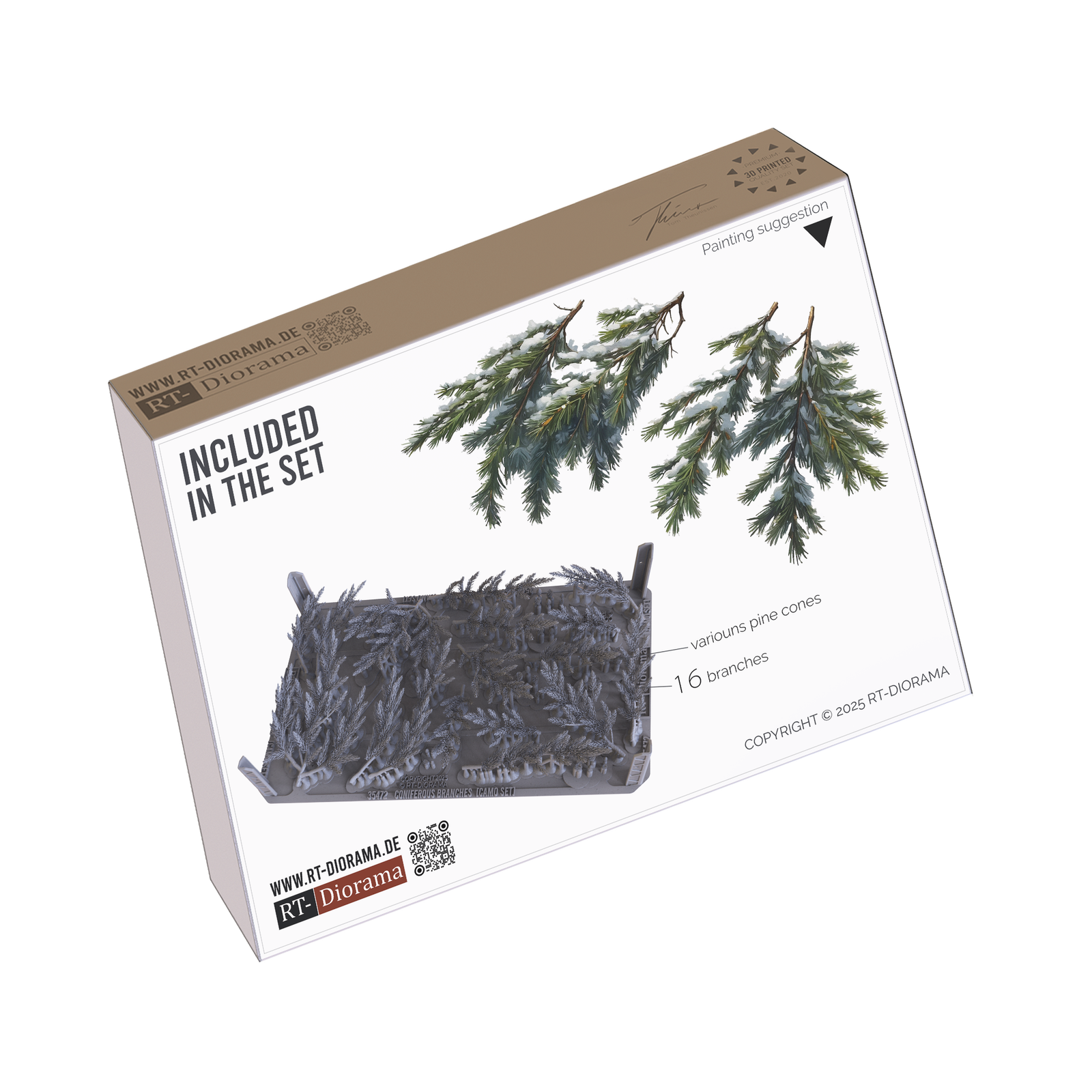 RT Diorama 1/35 Coniferous Branches [Camo Foliage] - Hobby Sense