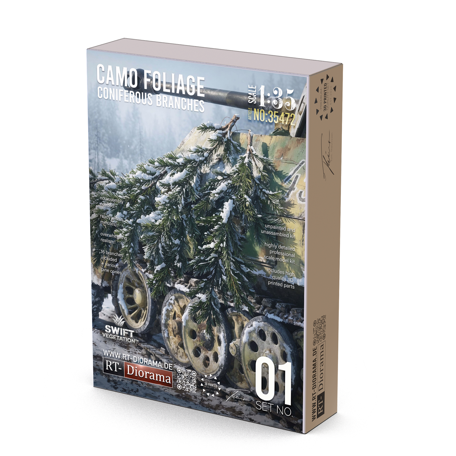 RT Diorama 1/35 Coniferous Branches [Camo Foliage] - Hobby Sense
