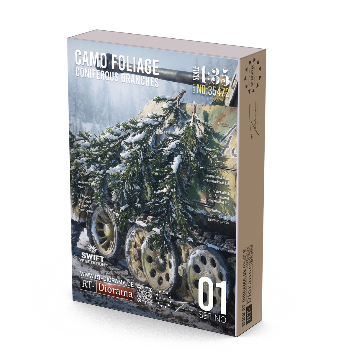 RT Diorama 1/35 Coniferous Branches [Camo Foliage] - Hobby Sense