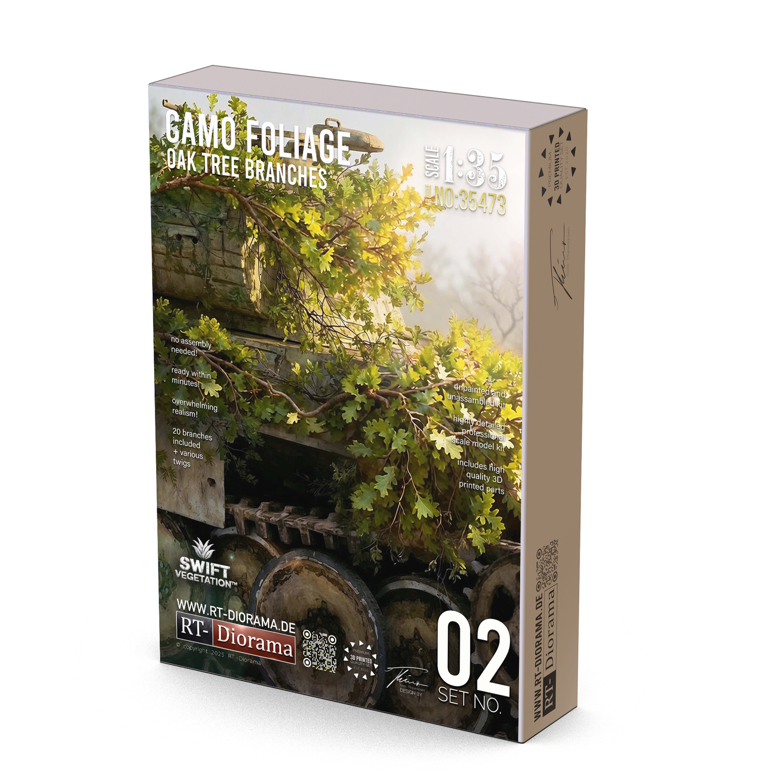 RT Diorama 1/35 Oak Branches [Camo Foliage] - Hobby Sense