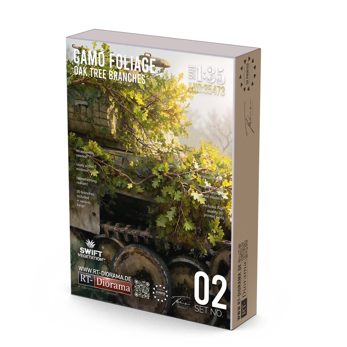RT Diorama 1/35 Oak Branches [Camo Foliage] - Hobby Sense
