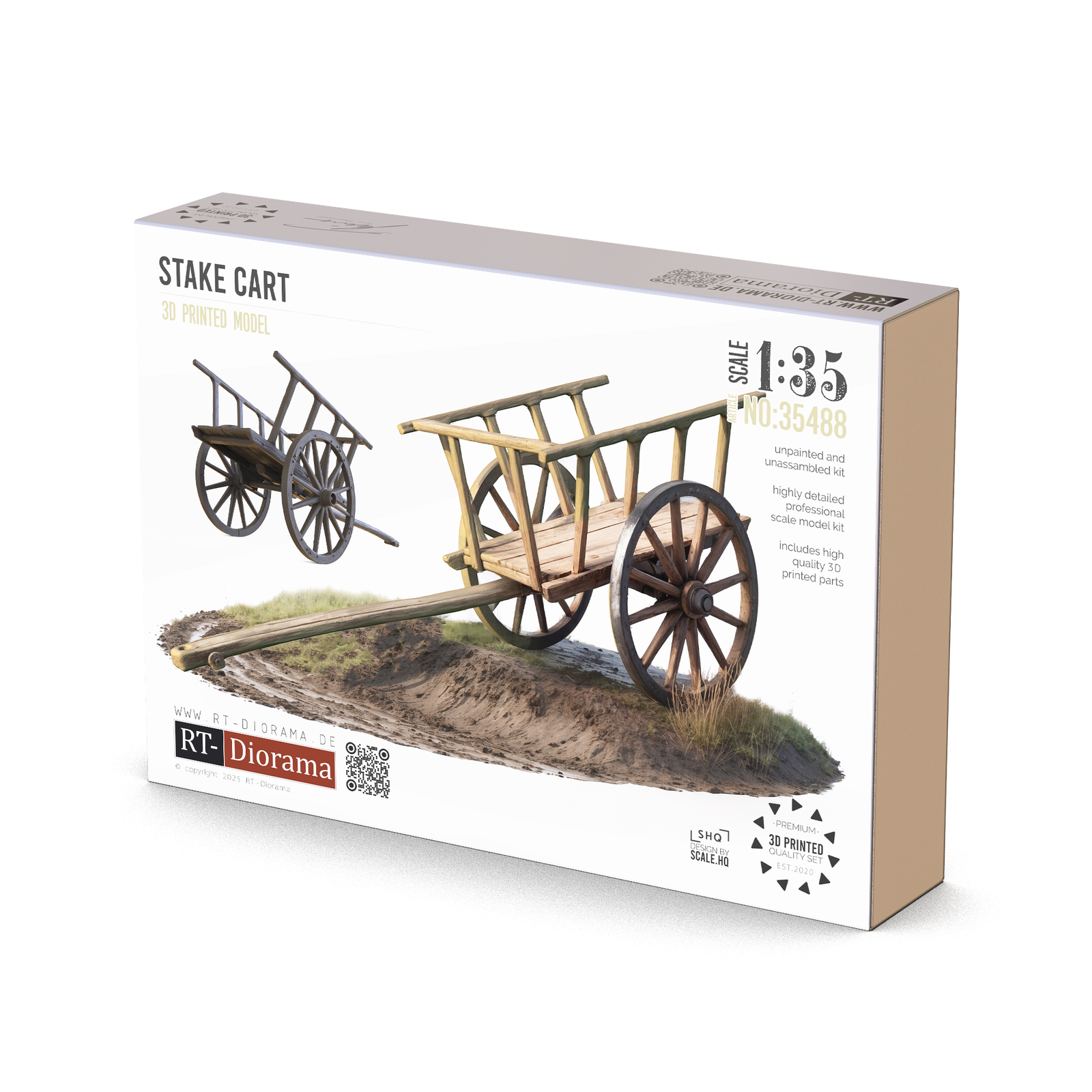 RT Diorama 1/35 Stake Cart - Hobby Sense
