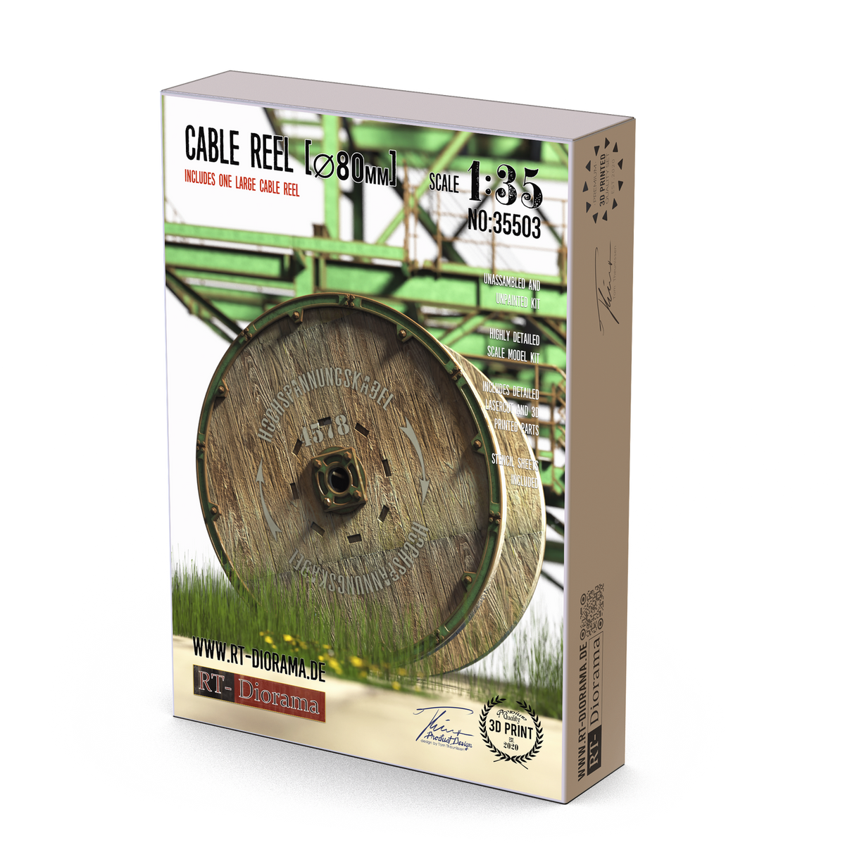 RT Diorama 1/35 Cable Reel Set (1pcs. large ) Ø80mm - Hobby Sense