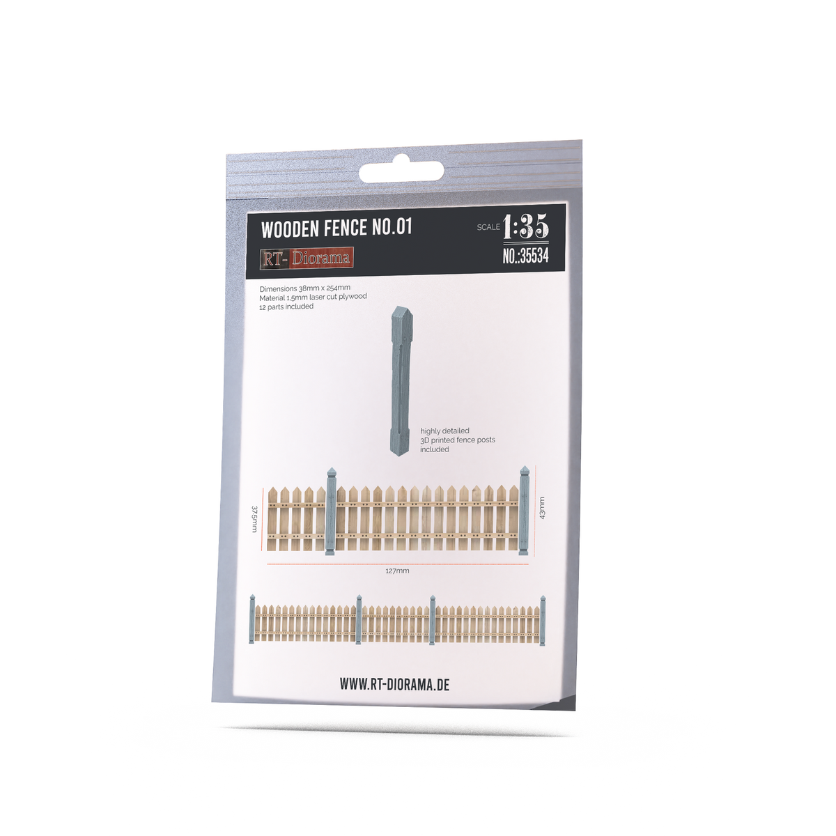 RT Diorama 1/35 Wooden fence No.1 38mmx254mm - Hobby Sense