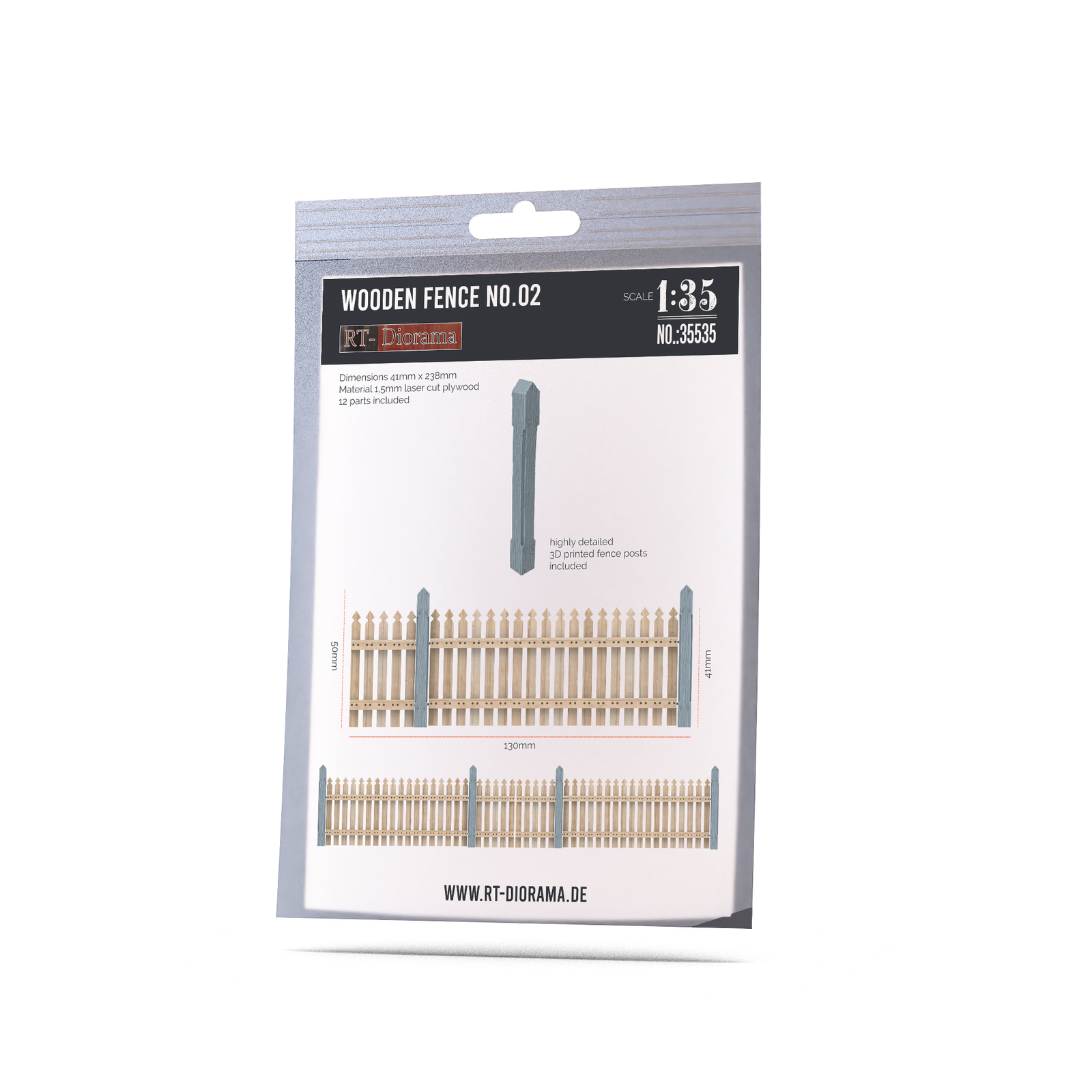 RT Diorama 1/35 Wooden Fence No.2 41mmx238mm - Hobby Sense