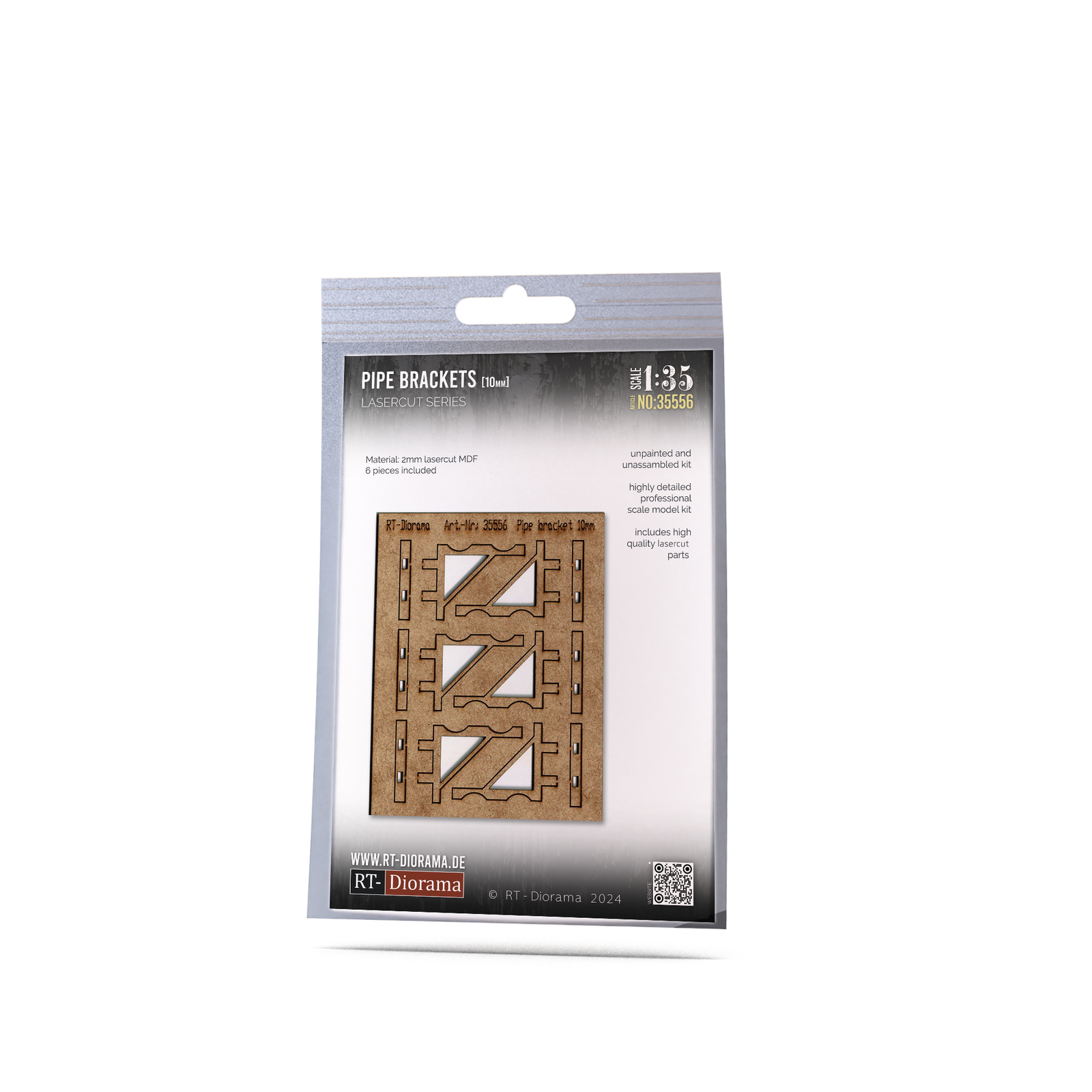RT Diorama 1/35 Pipe Bracket 10mm (6 pieces) - Hobby Sense