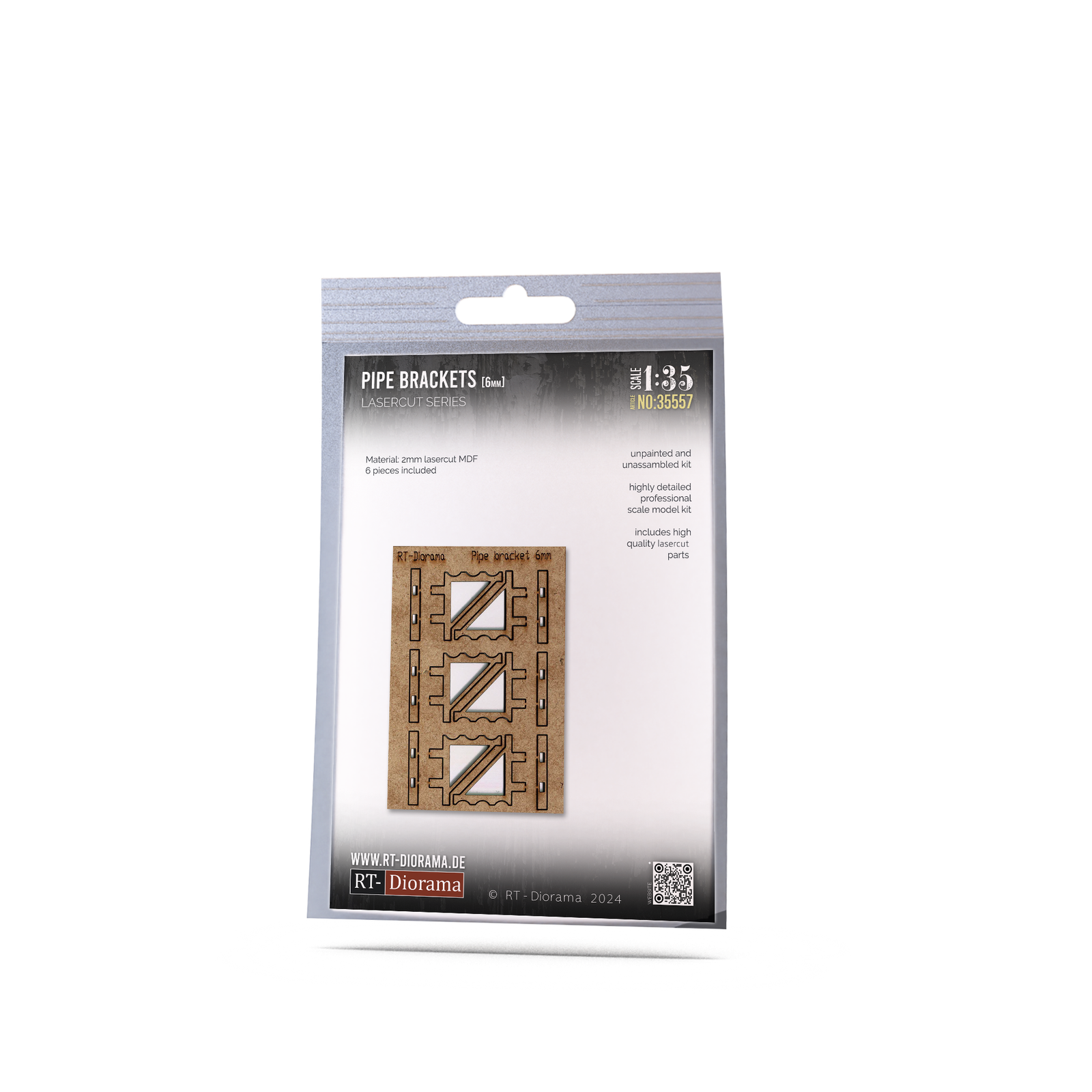 RT Diorama 1/35 Pipe Brackets 6mm (6 pieces) - Hobby Sense