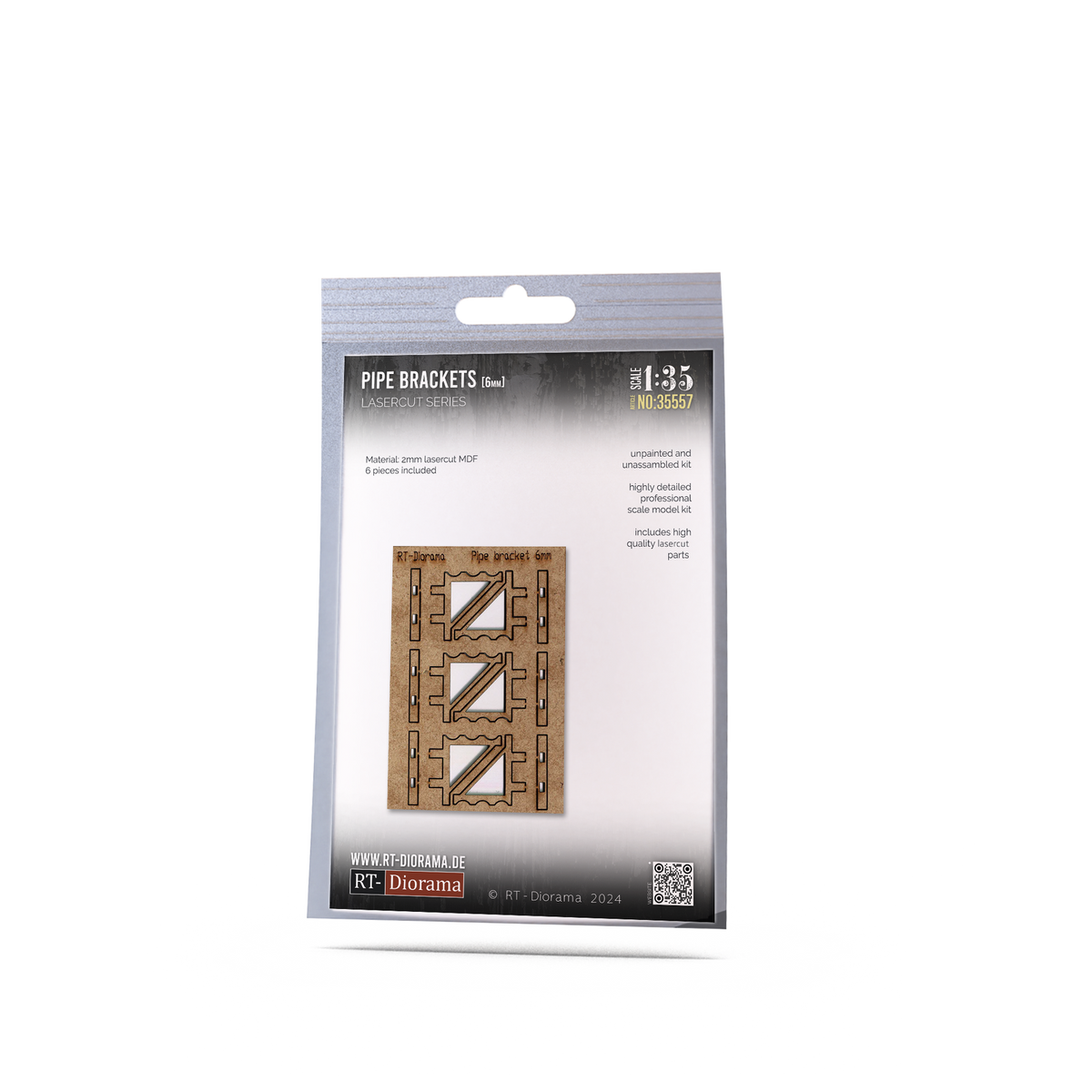 RT Diorama 1/35 Pipe Brackets 6mm (6 pieces) - Hobby Sense