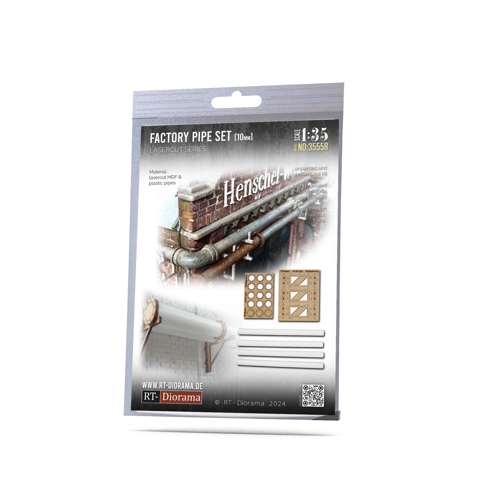RT Diorama 1/35 Factory Pipe Set 10mm - Hobby Sense