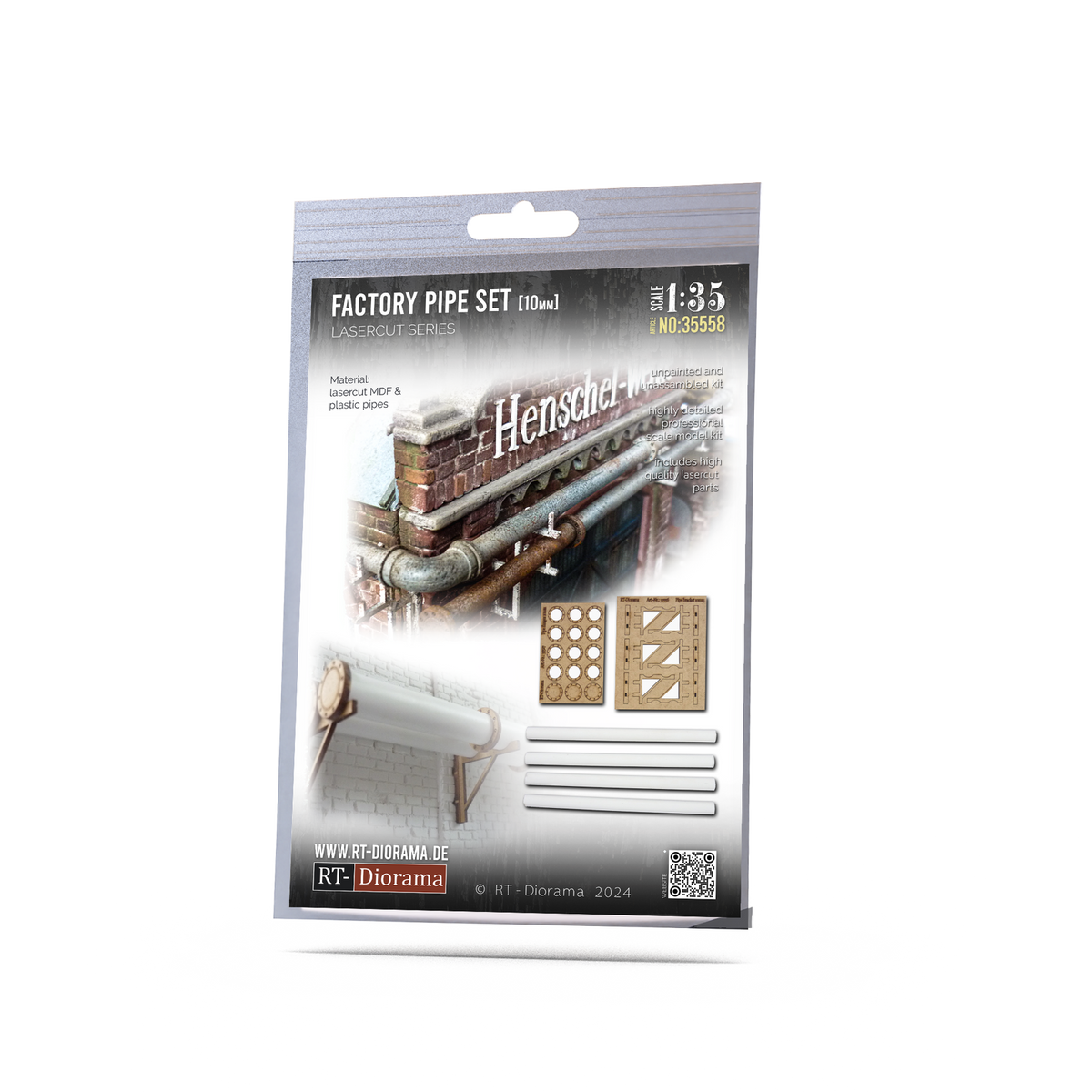 RT Diorama 1/35 Factory Pipe Set 10mm - Hobby Sense
