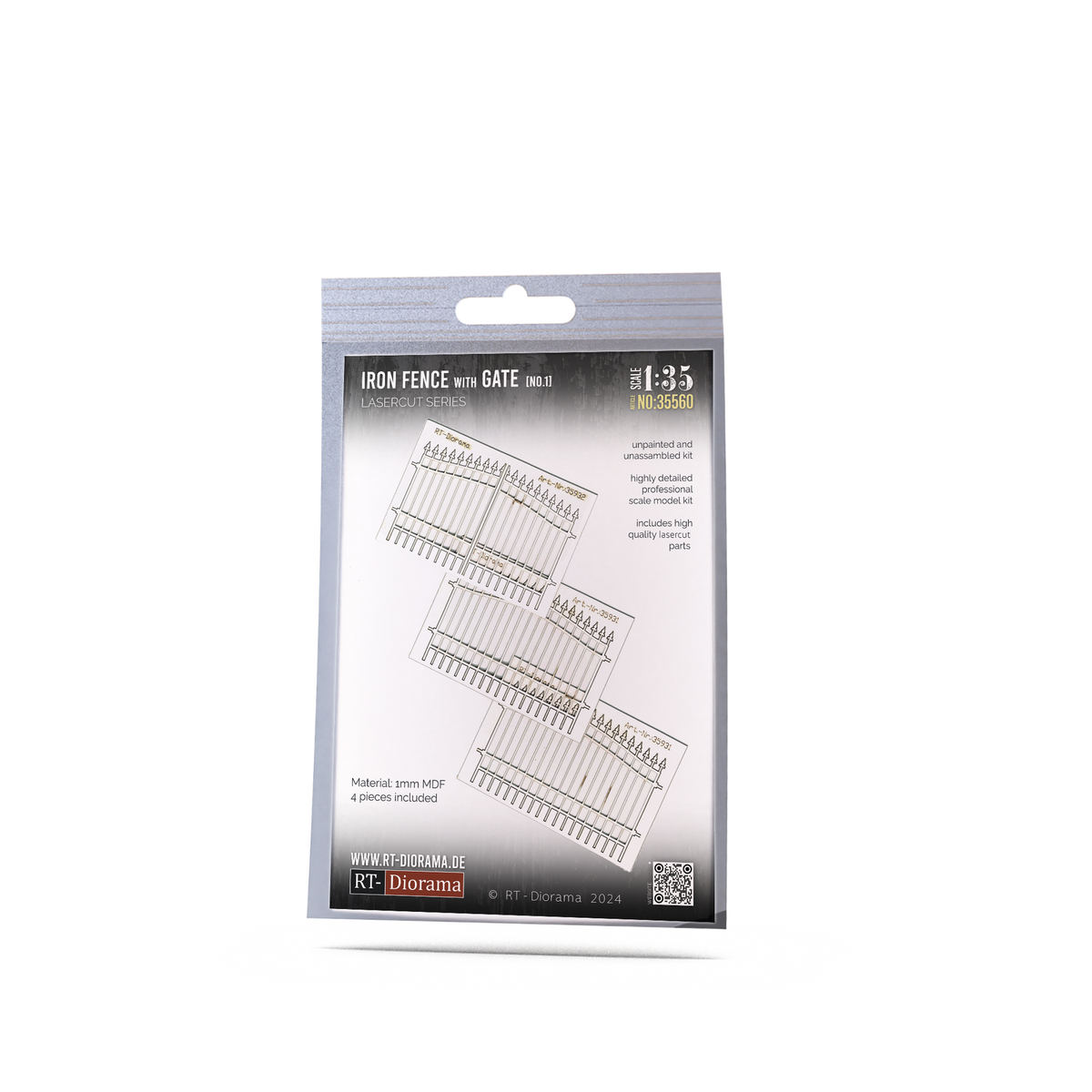 RT Diorama 1/35 Iron Fence w/Gate No.1 (4 pieces) - Hobby Sense