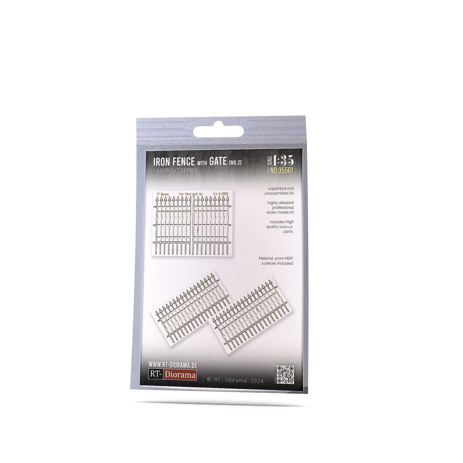 RT Diorama 1/35 Iron Fence w/Gate No.2 (4 pieces) - Hobby Sense