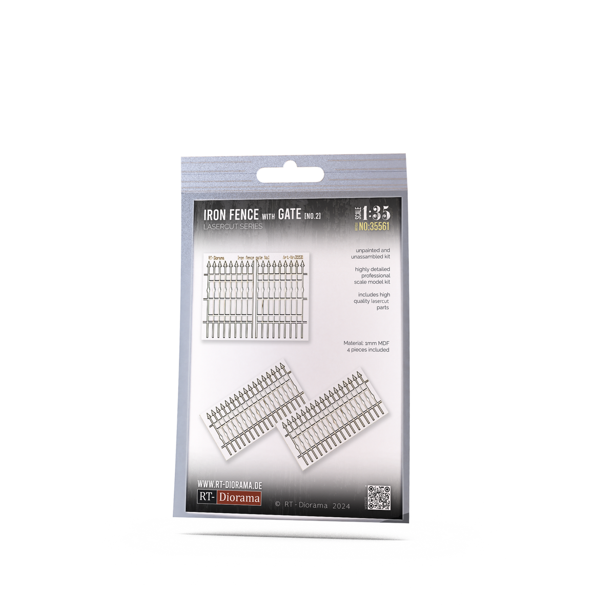 RT Diorama 1/35 Iron Fence w/Gate No.2 (4 pieces) - Hobby Sense