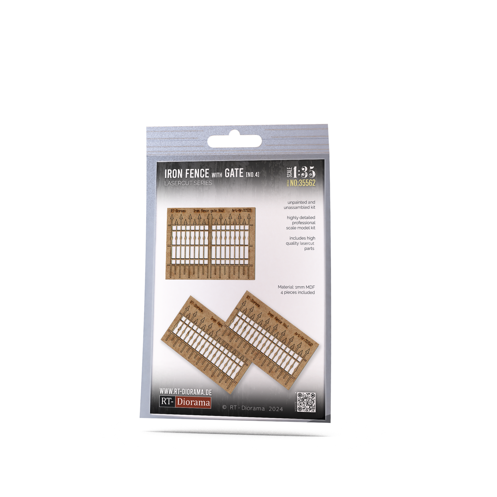 RT Diorama 1/35 Iron Fence w/Gate No.3 (4 pieces) - Hobby Sense