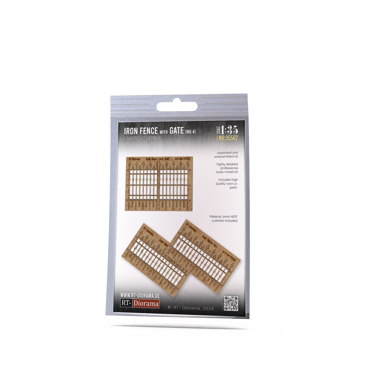 RT Diorama 1/35 Iron Fence w/Gate No.3 (4 pieces) - Hobby Sense