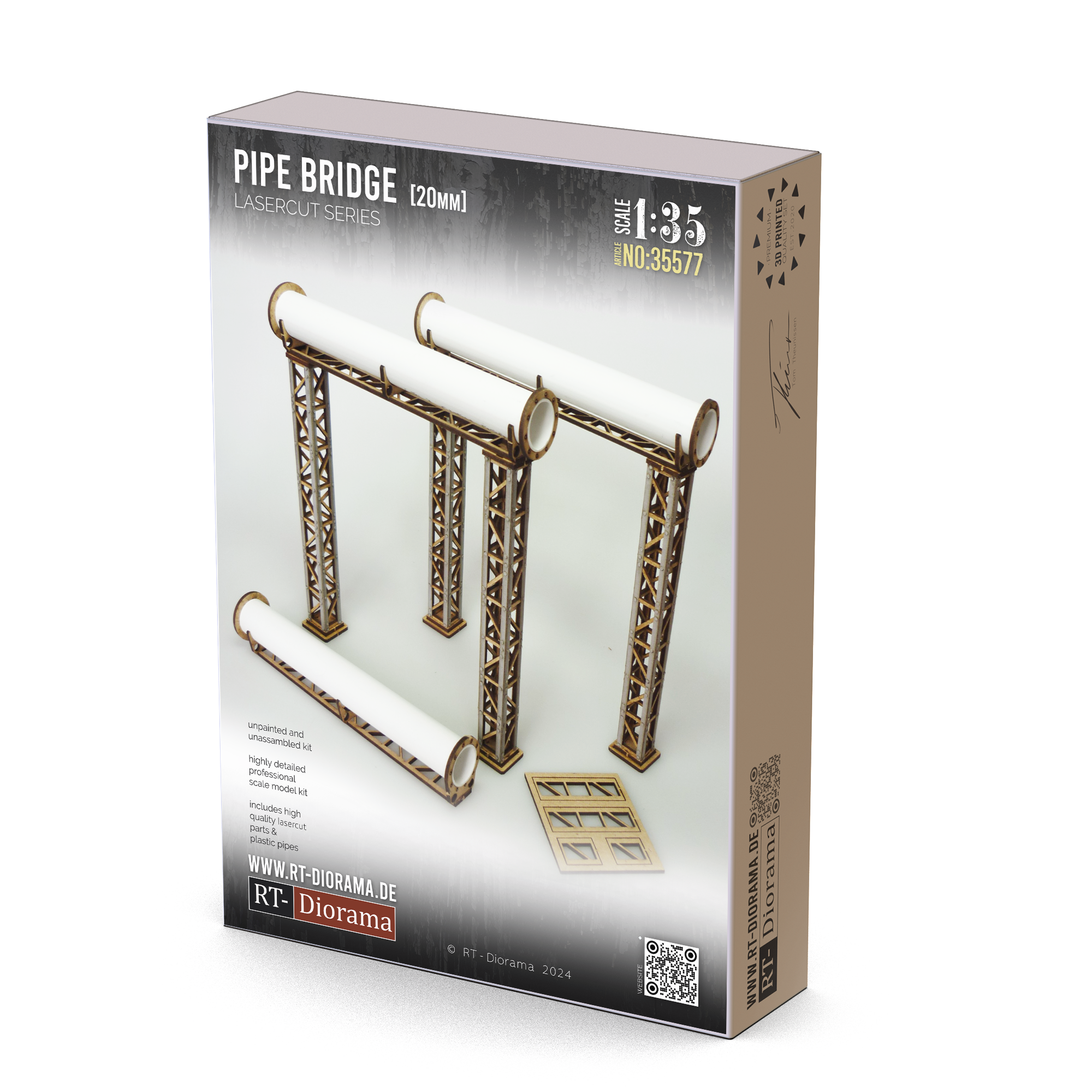 RT Diorama 1/35 Pipe Bridge 20mm - Hobby Sense