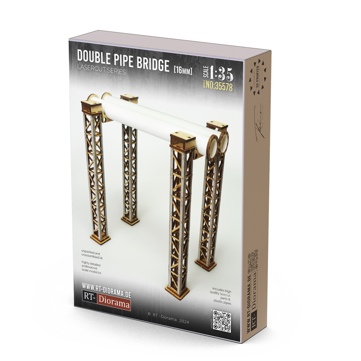 RT Diorama 1/35 Double Pipe Bridge 16mm - Hobby Sense