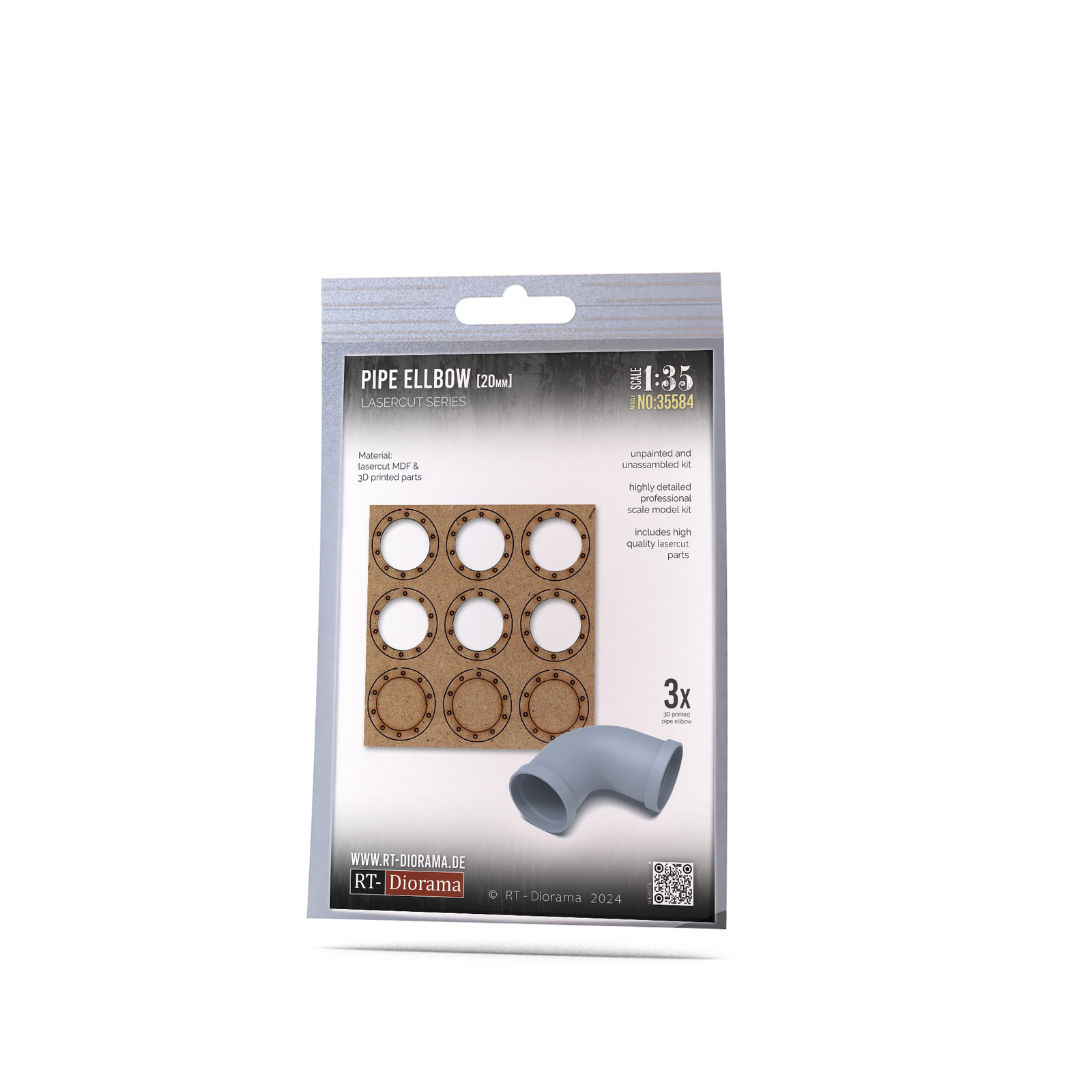 RT Diorama 1/35 Pipe Elbow 90° 20mm - Hobby Sense