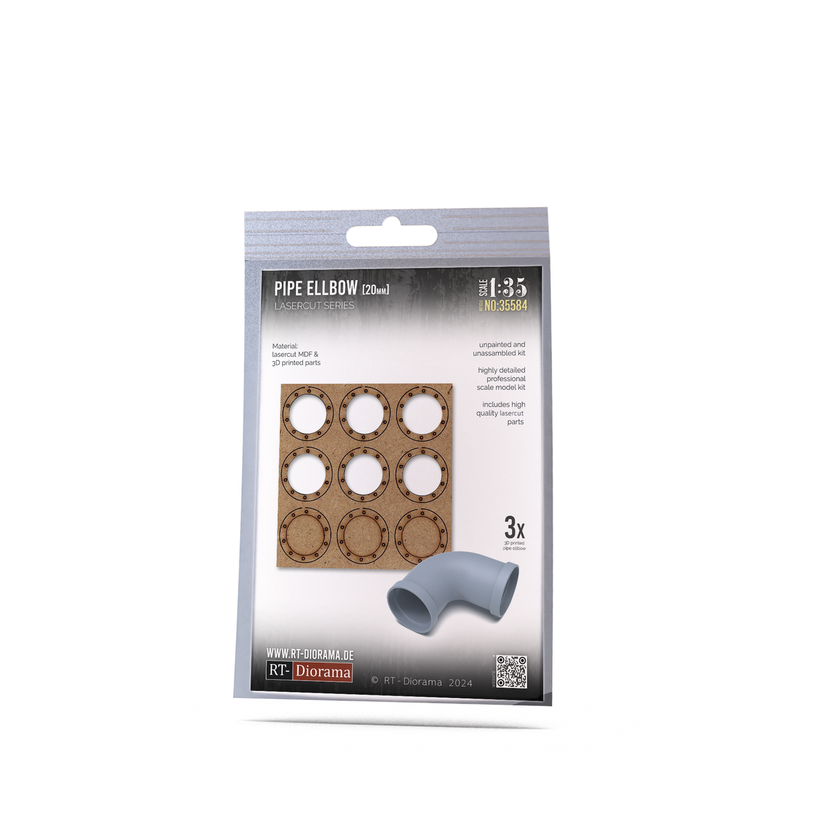 RT Diorama 1/35 Pipe Elbow 90° 20mm - Hobby Sense