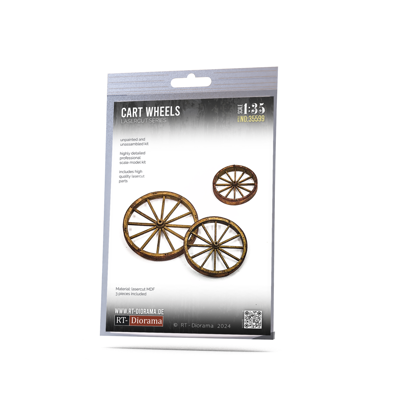 RT Diorama 1/35 Cart Wheels (3 pieces) - Hobby Sense