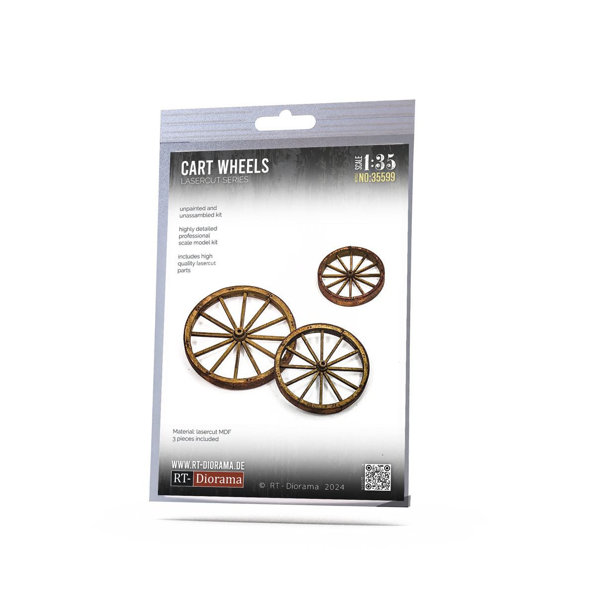 RT Diorama 1/35 Cart Wheels (3 pieces) - Hobby Sense