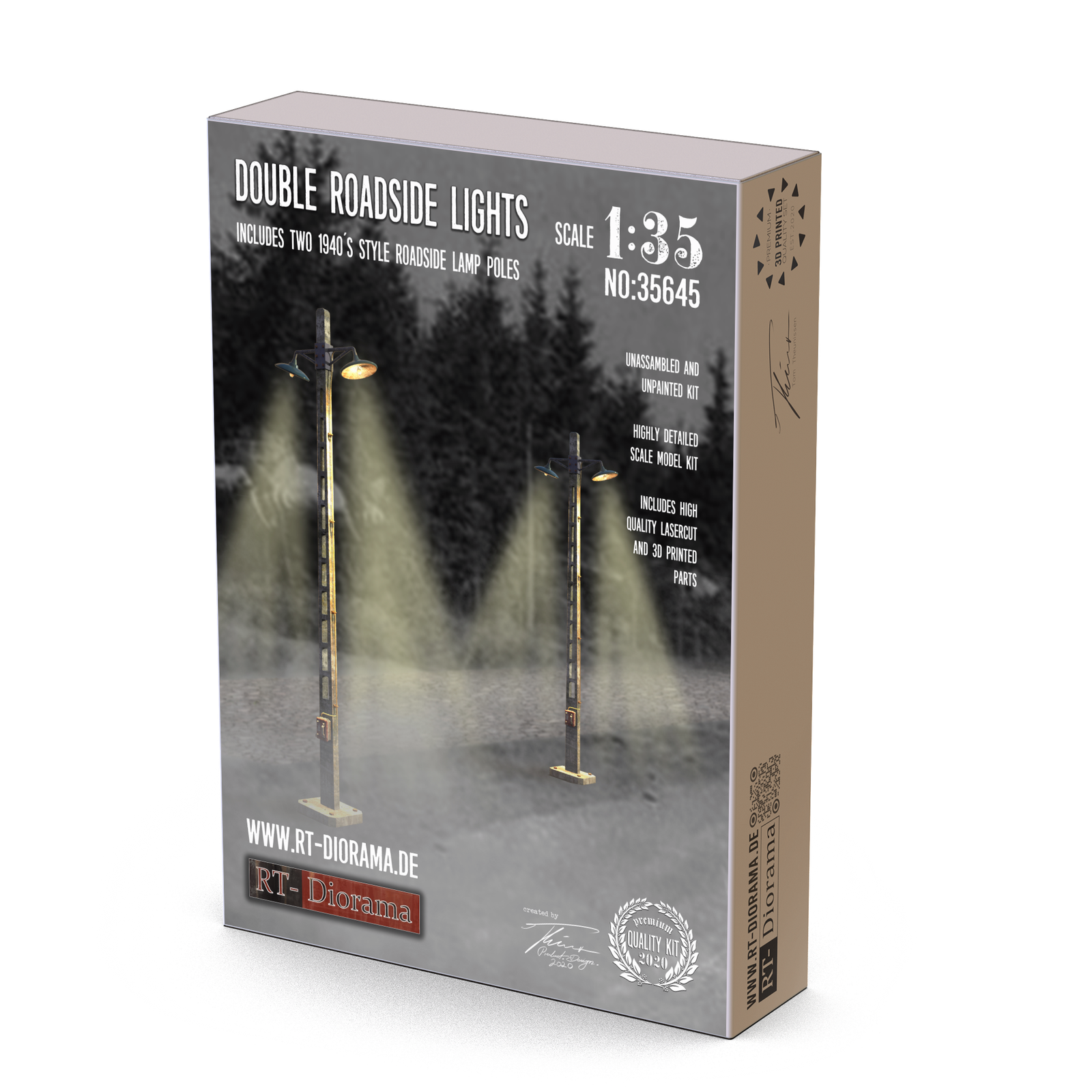 RT Diorama 1/35 Double Roadside Lights - Hobby Sense