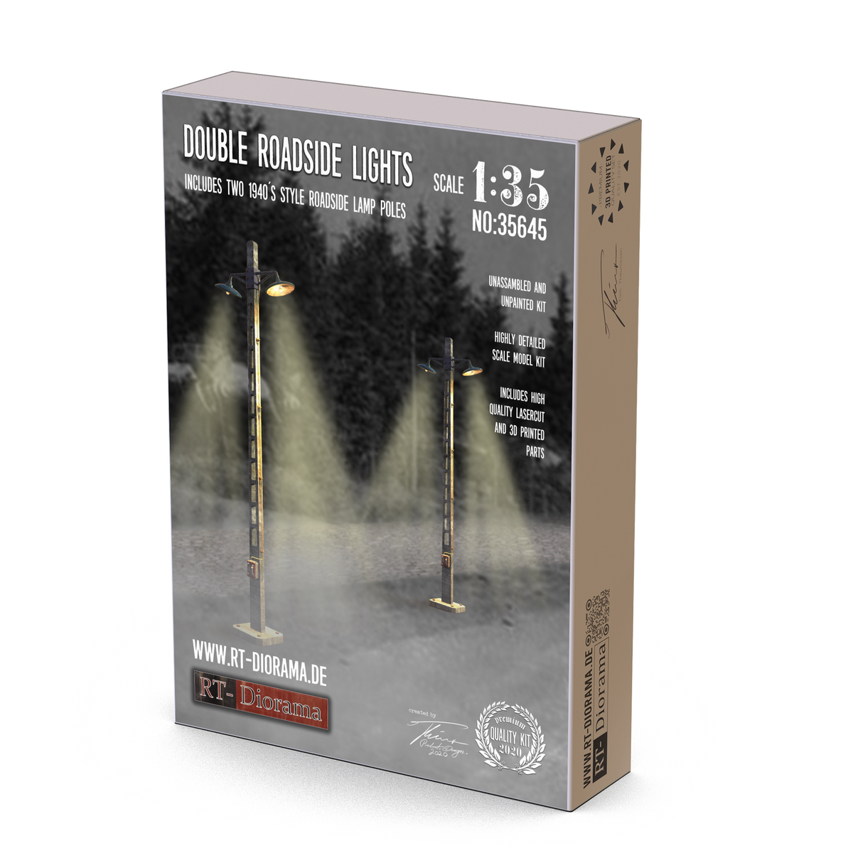 RT Diorama 1/35 Double Roadside Lights - Hobby Sense