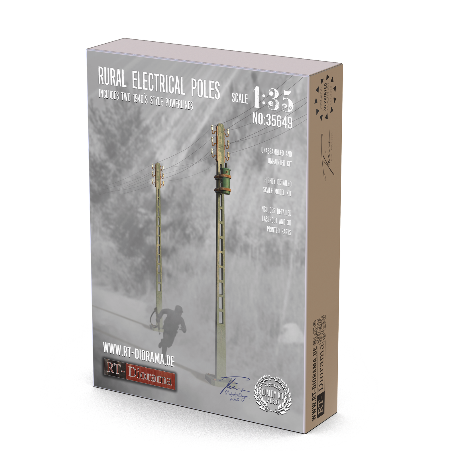 RT Diorama 1/35 Rural Electrical Poles - Hobby Sense
