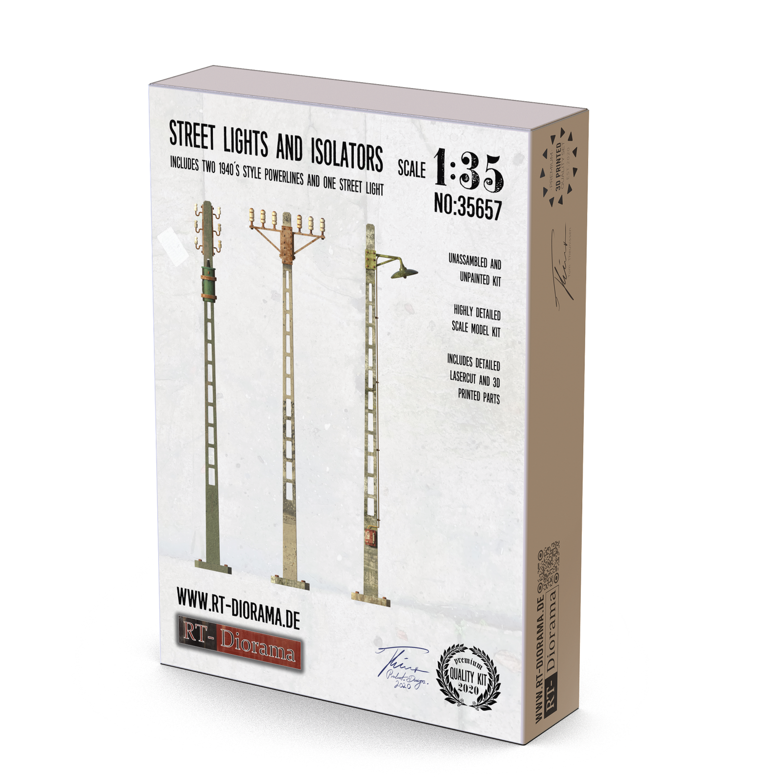 RT Diorama 1/35 Street Lights and Isolators Set - Hobby Sense