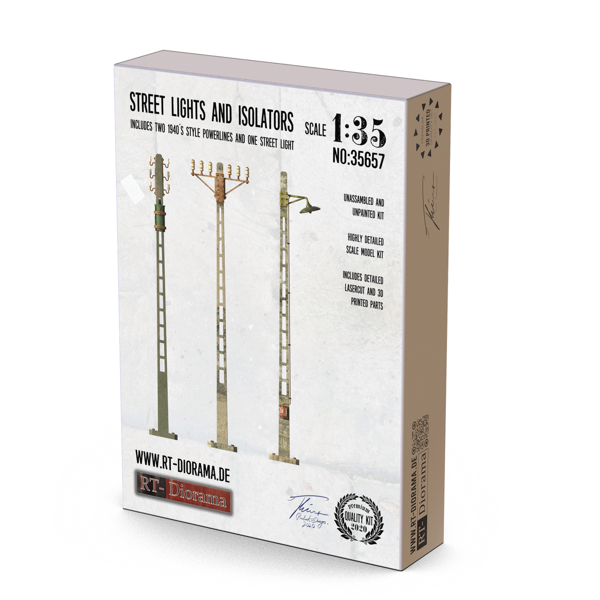 RT Diorama 1/35 Street Lights and Isolators Set - Hobby Sense