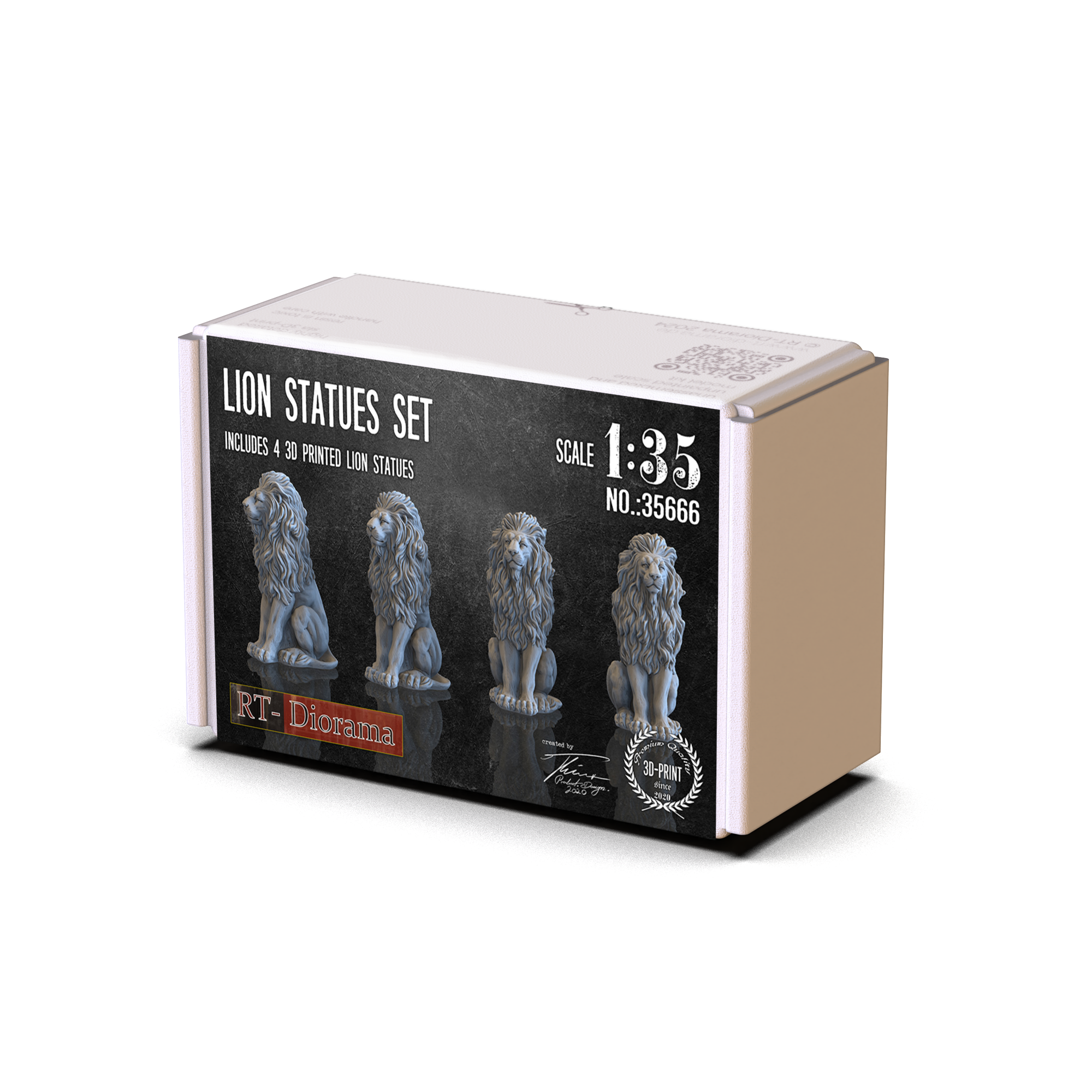 RT Diorama 1/35 Lion Statues Set (4pcs.) - Hobby Sense
