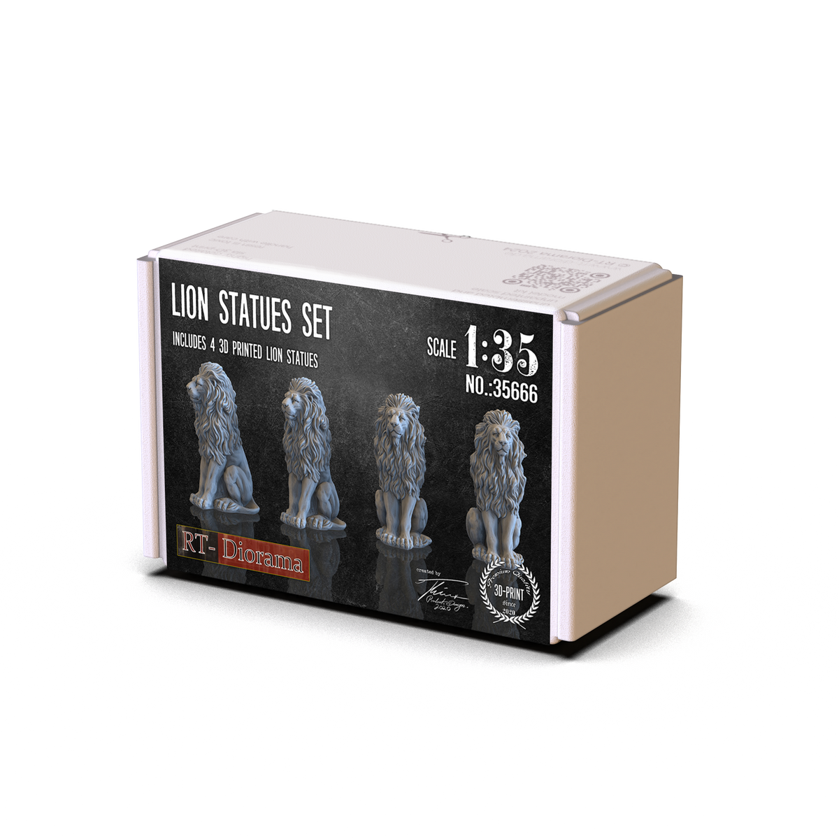 RT Diorama 1/35 Lion Statues Set (4pcs.) - Hobby Sense