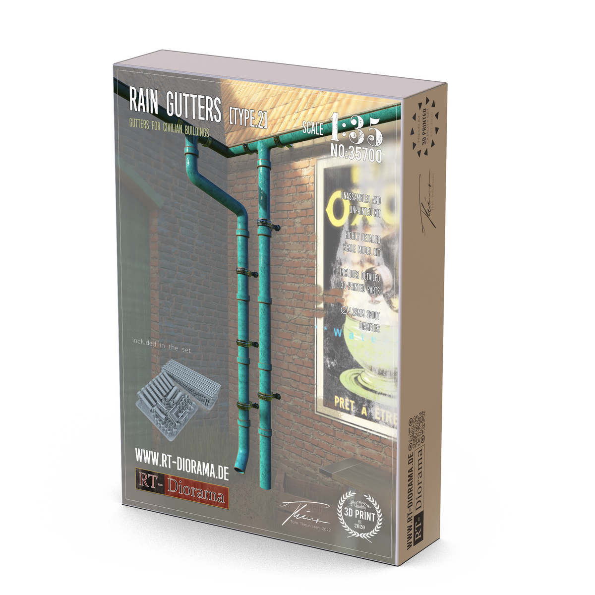 RT Diorama 1/35 Rain Gutters (Type 2) - Hobby Sense