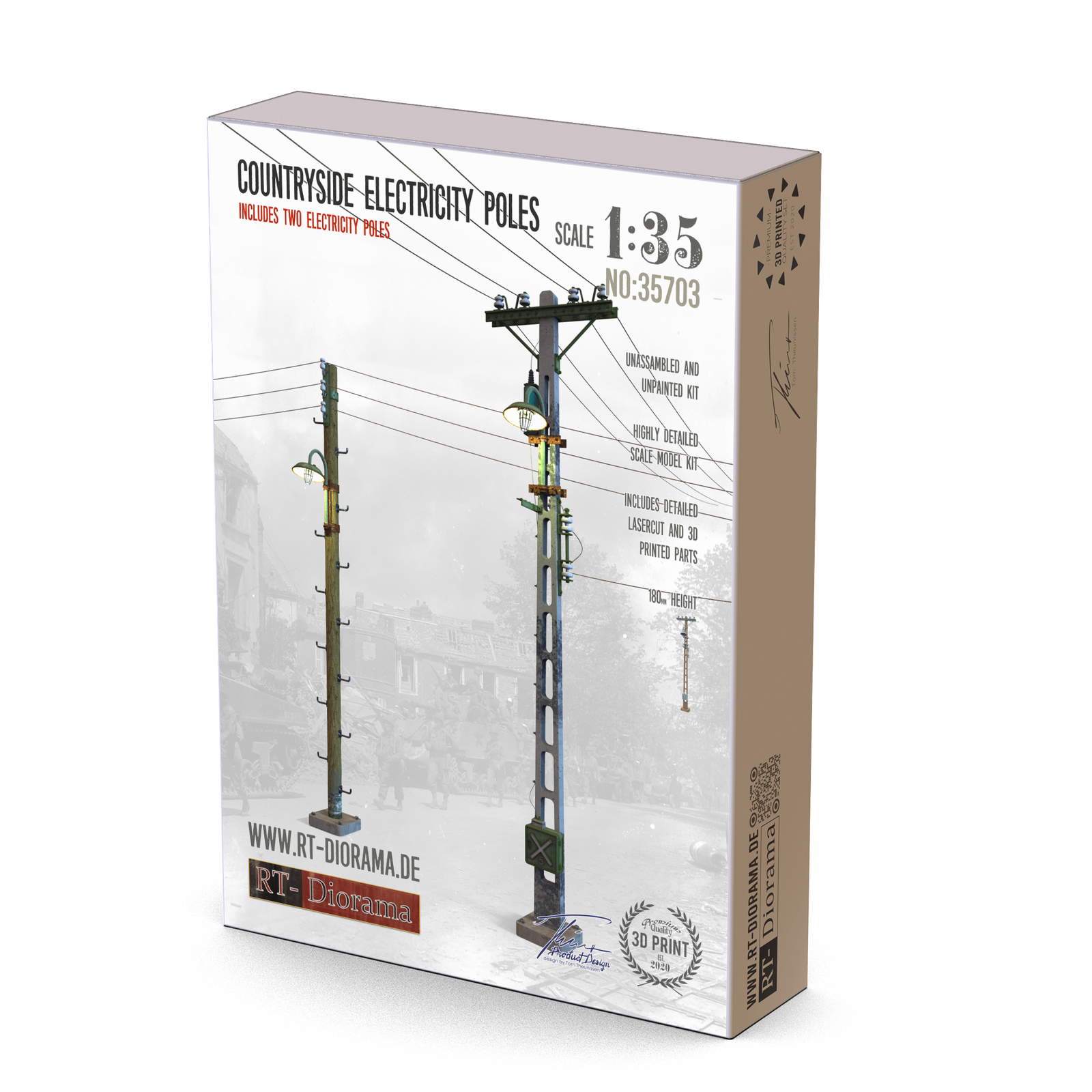 RT Diorama 1/35 Countryside Electricity Poles - Hobby Sense
