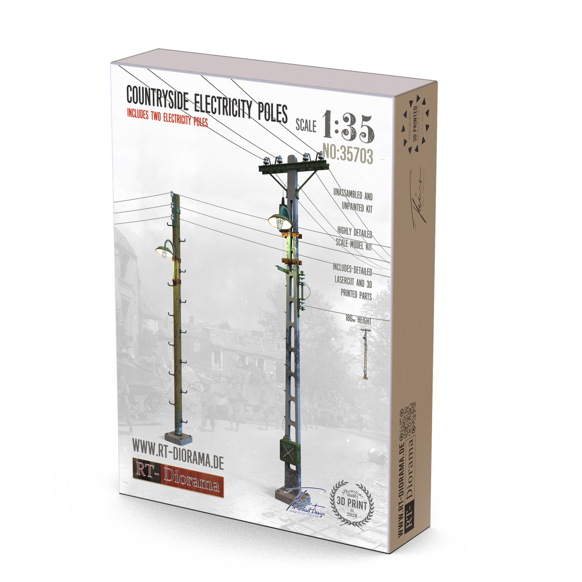 RT Diorama 1/35 Countryside Electricity Poles - Hobby Sense