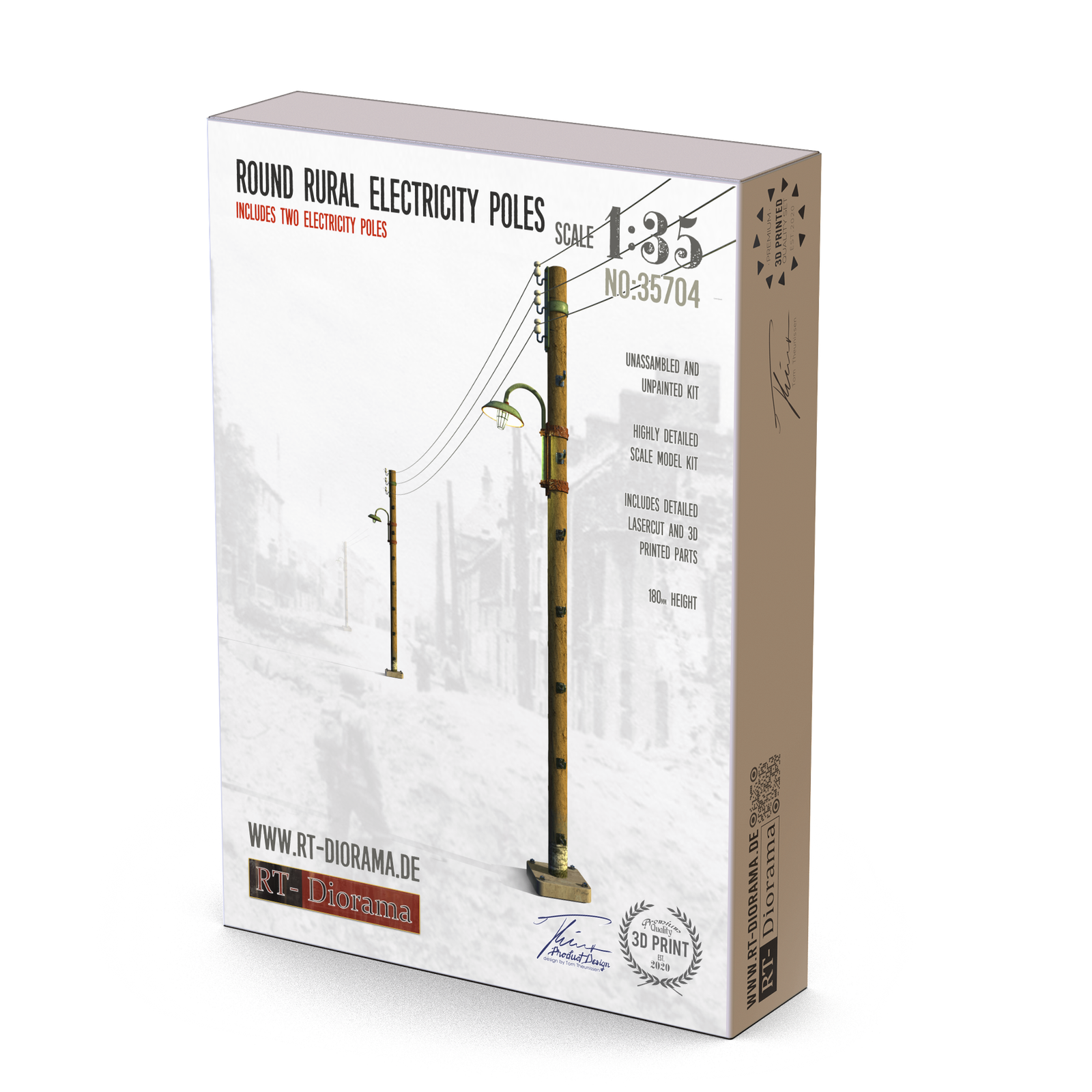 RT Diorama 1/35 Wooden Electricity Poles - Hobby Sense