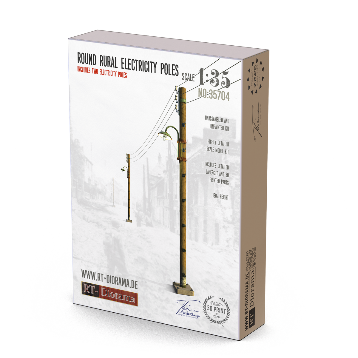 RT Diorama 1/35 Wooden Electricity Poles - Hobby Sense