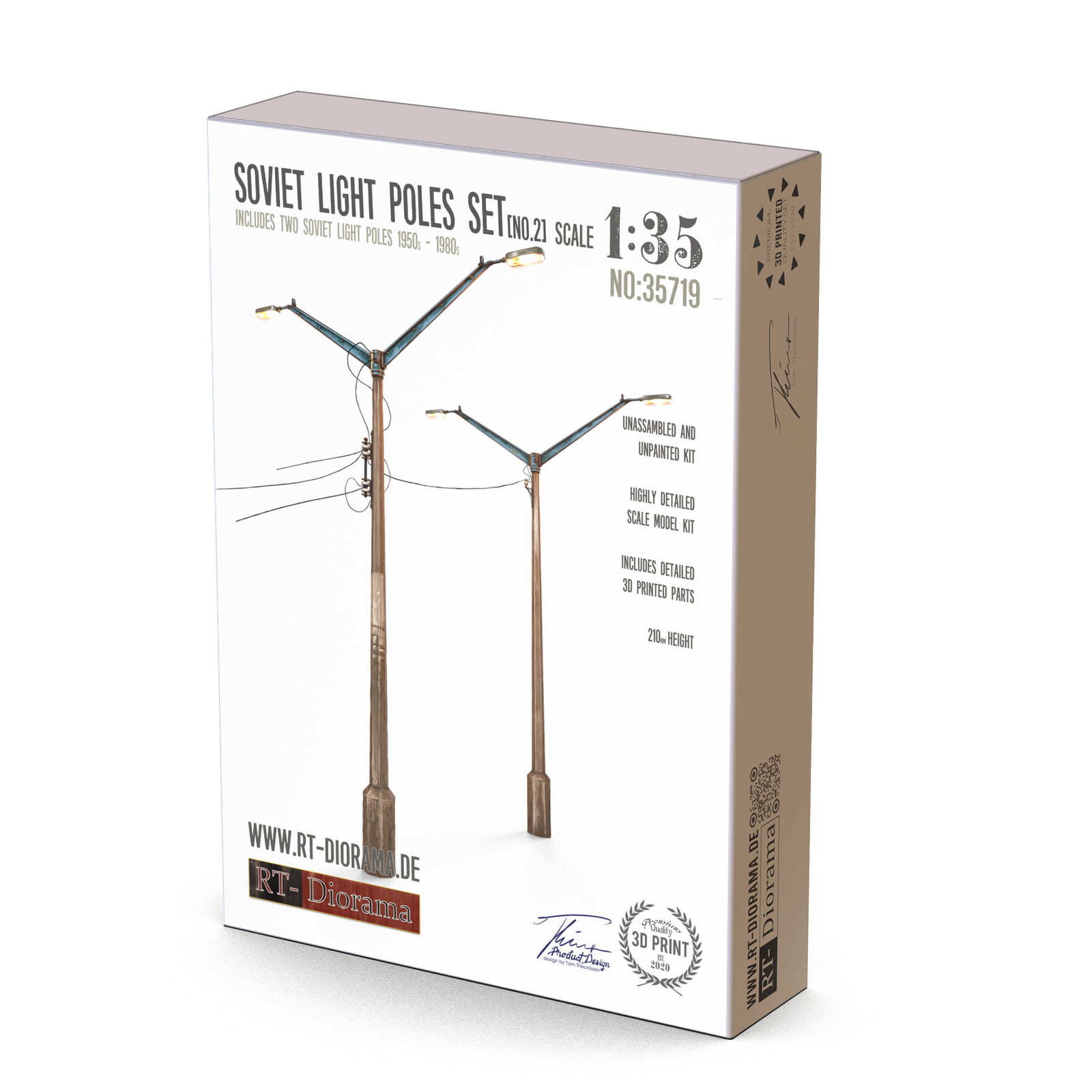 RT Diorama 1/35 Soviet Light Poles Set 2 [1950s-1980s] - Hobby Sense