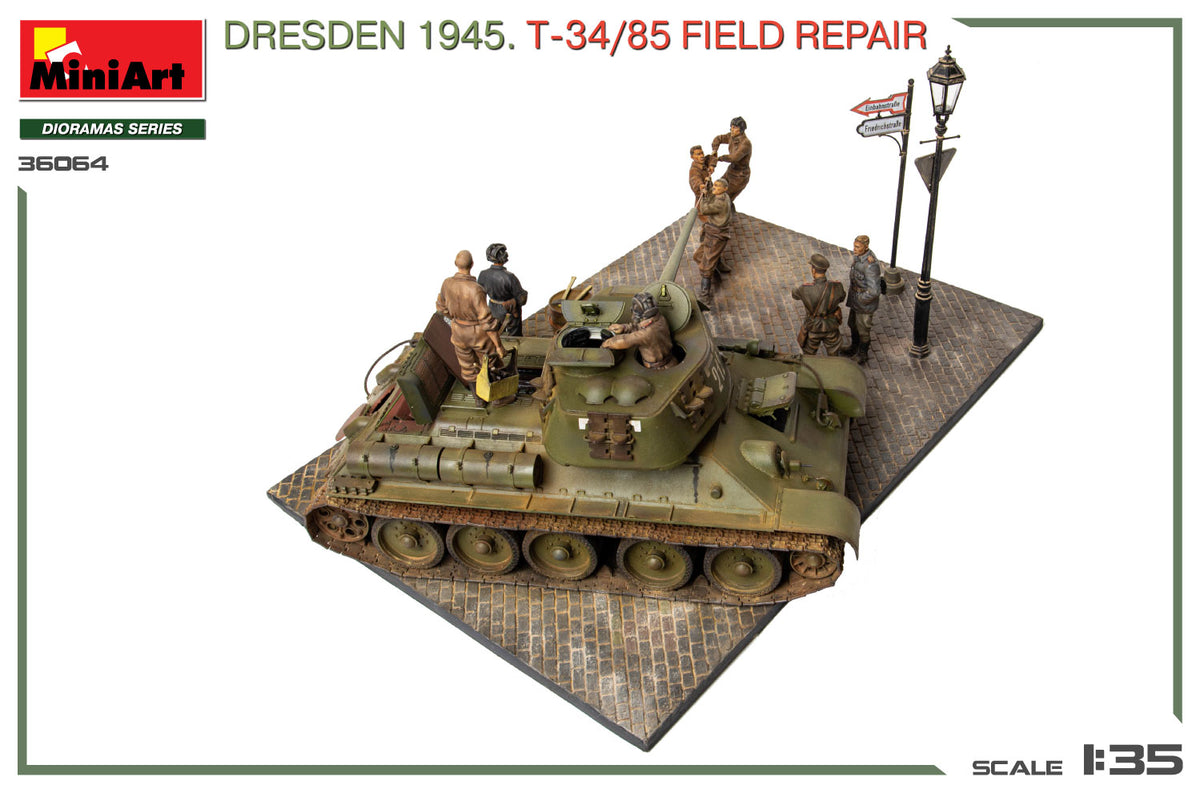 1/35 Dresden 1945. T34/85 Field Repair, Big Set