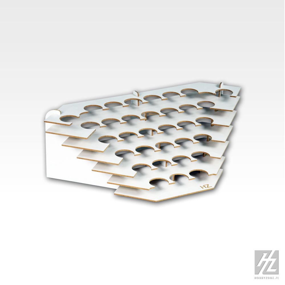 HobbyZone Stands/Racks and Hangers for Paints Corner Large Paint Stand with 33 Round 36mm Slots - Hobby Sense