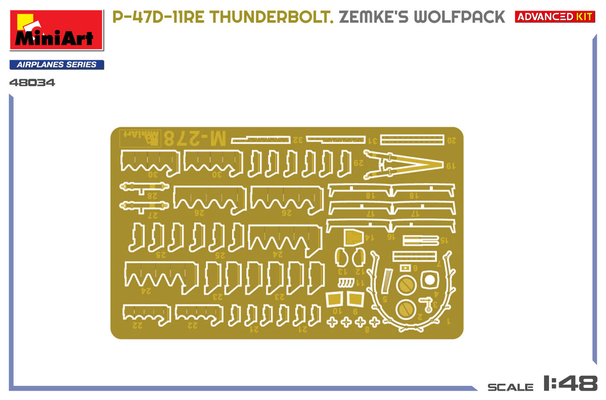 1/48 P47D-11RE Thunderbolt Zemke’s Wolfpack, Advanced Kit - Hobby Sense