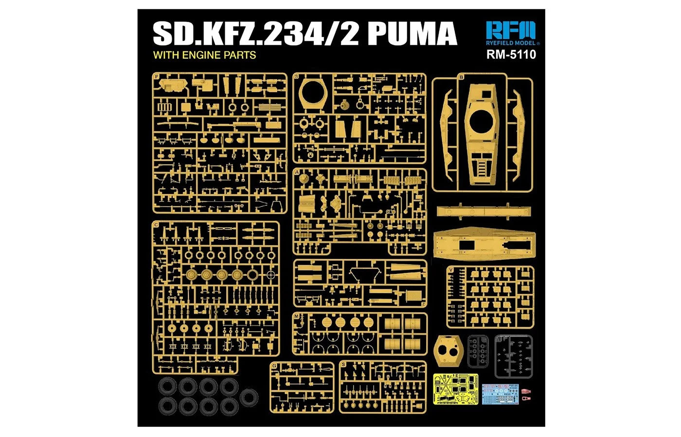 1/35 Sd.Kfz.234/2 Puma with Engine Parts - Hobby Sense