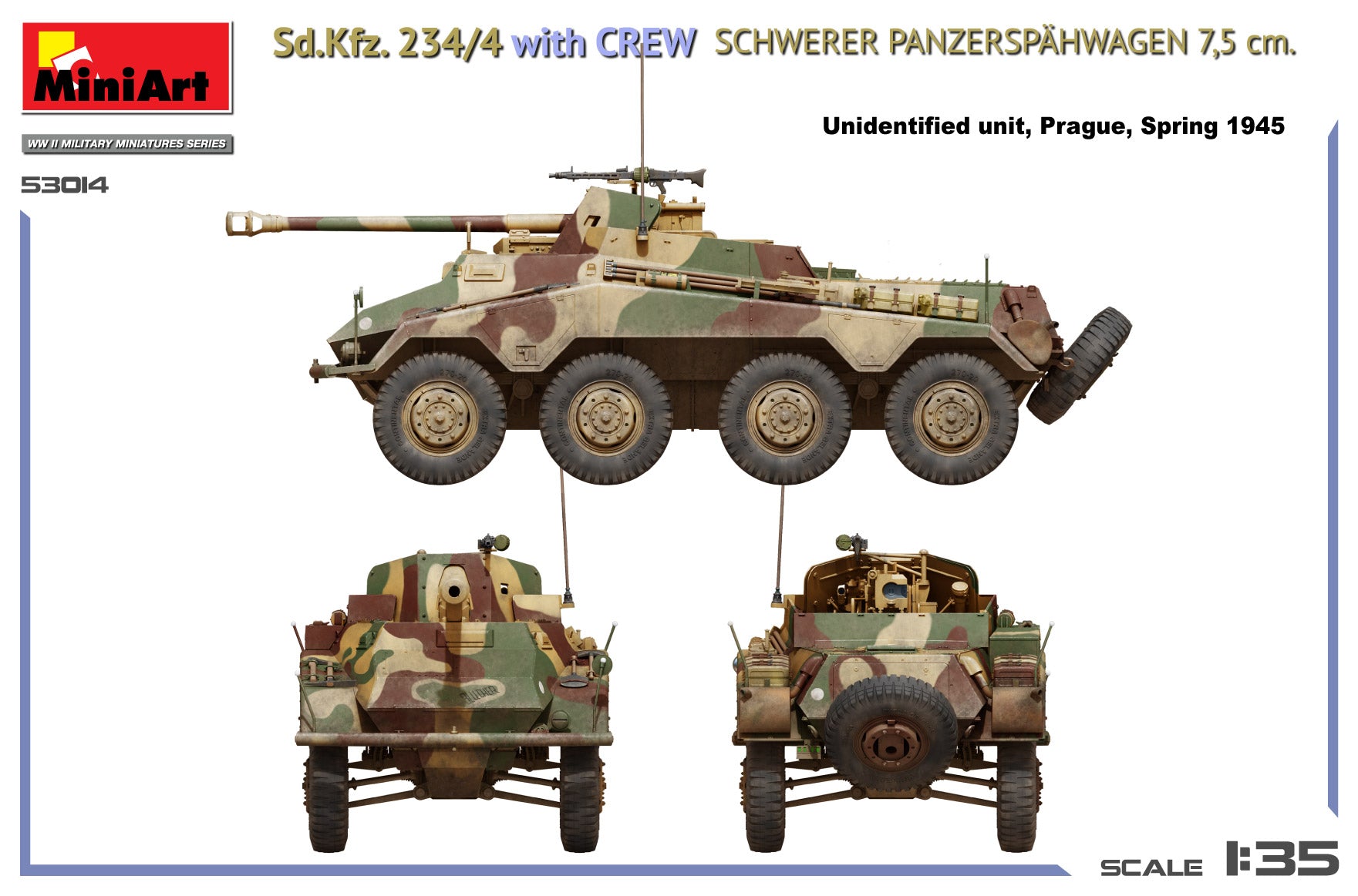1/35 Sd.Kfz. 234/4 w/Crew Schwerer Panzerspähwagen 7,5 cm
