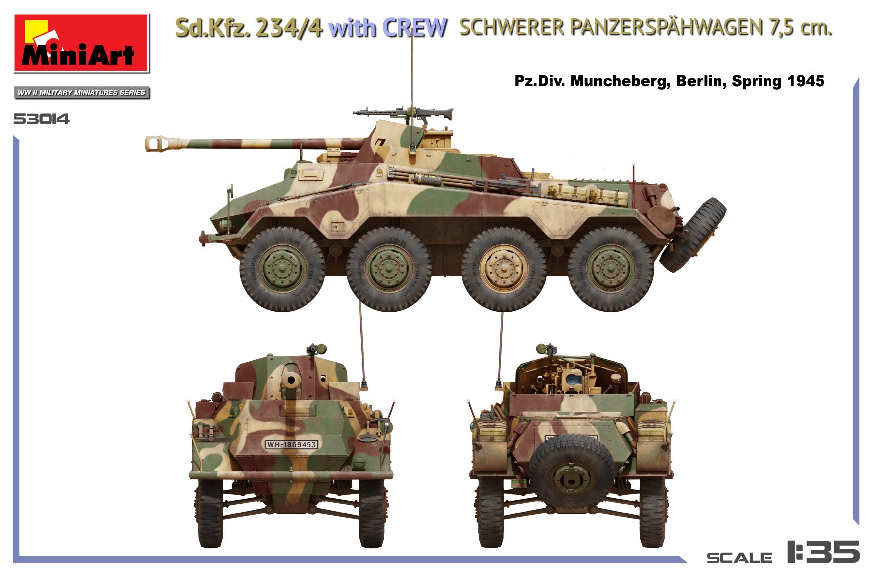 1/35 Sd.Kfz. 234/4 w/Crew Schwerer Panzerspähwagen 7,5 cm