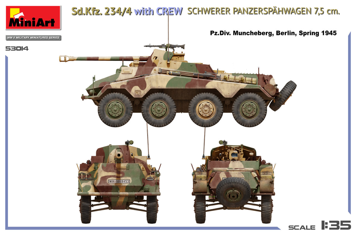 1/35 Sd.Kfz. 234/4 w/Crew Schwerer Panzerspähwagen 7,5 cm