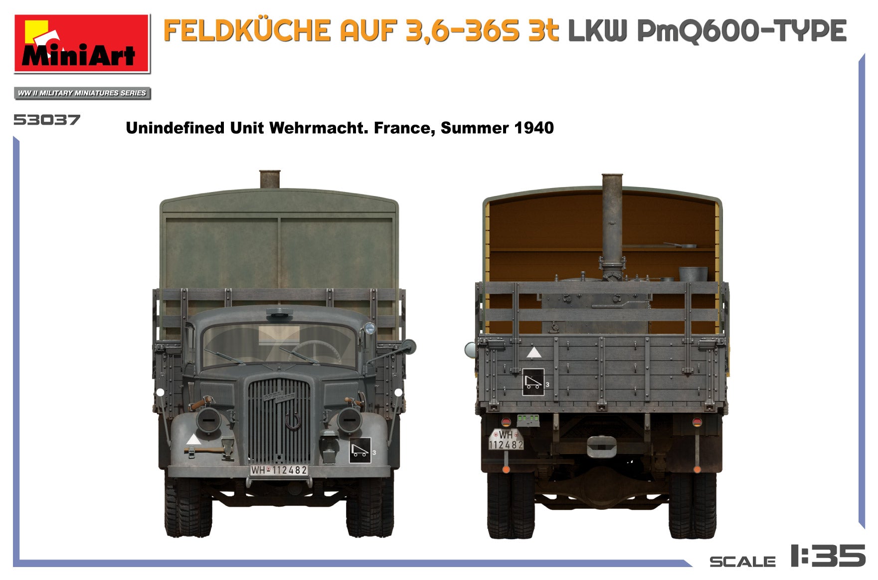 1/35 Feldkuche AUF 3,6-36S 3t LKW PmQ600-Type - Hobby Sense