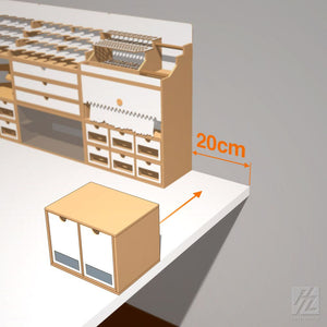 HobbyZone Modular Workshop System Drawers Module x 2, Two-Drawer Storage Module with Transparent Acrylic Windows